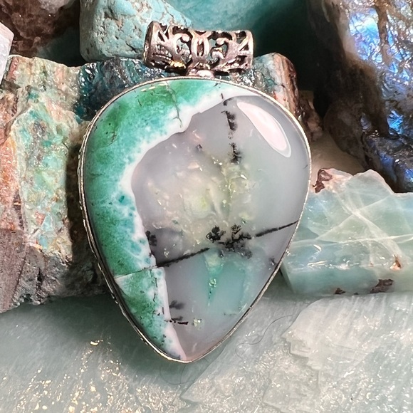 Hand Crafted Jewelry - Dendrite opal pendant (A-1)